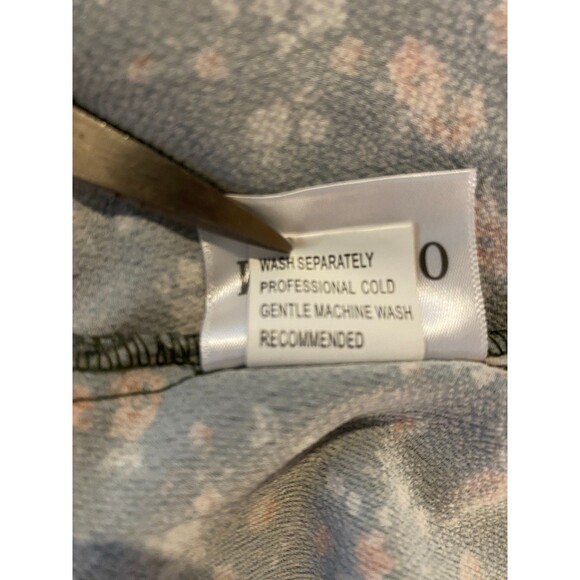 Oneyim Women's 30" Stretchy Bust Green Flowered Off Shoulder Long Sleeve Dress - Picture 10 of 11